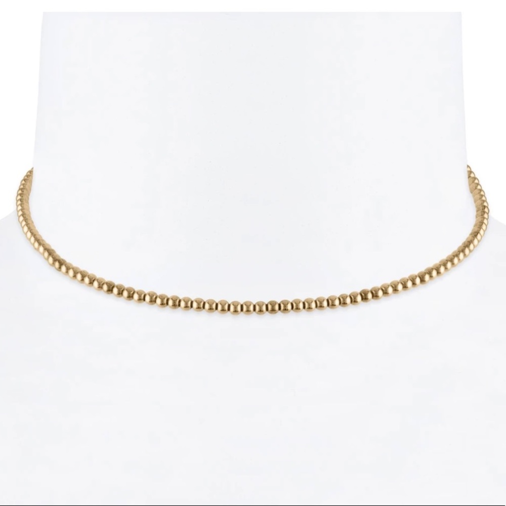 Alexa Leigh 3mm 18k Gold Filled Bead Necklace 15” length [NEVER WORN]